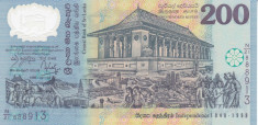 Bancnota Sri Lanka 200 Rupii 1998 - P114b UNC (comemorativa - polimer) foto