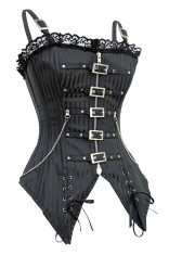 G238-1 Corset accesorizat cu catarame si lanturi foto