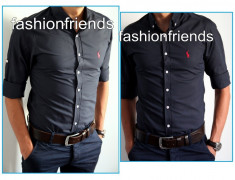 Camasa POLO RALPH LAUREN bleumarin - camasa slim fit - camasa fashion - camasa casual - CALITATE GARANTATA - cod produs: 1989 foto