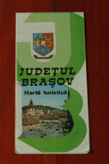 Harta turistica - Judetul Brasov - perioada comunista - anii 80 !!! foto