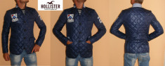 Gals &amp;amp;amp; Guys Genuine Brand - HOLLISTER Geaca SLIM FIT, gen sacou, din fas, Nunata AZUL. Marime XS/S. OUTLET Haine noi ORIGINALE REDUSE. foto