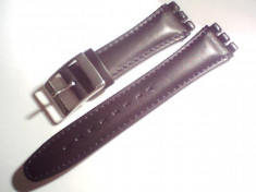 curea swatch piele neagra de 19 mm, latime. foto