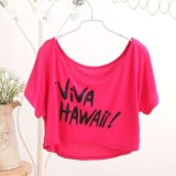 Lenjerie Lady Lust Sexy Bluza Bluzita Scurta Outfit Viva Hawaii Roz, M, Maneca scurta