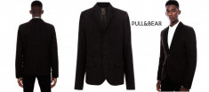 Pull &amp;amp;amp; Bear by ZARA - Sacou CASUAL, 2 NASTURI SLIM FIT, Colectia &amp;quot;Black Flap Pocket Blazer&amp;quot; Marime L. OUTLET Produse NOI REDUSE! foto