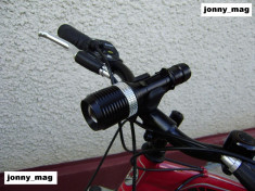 Far Bicicleta SMALL SUN T28 Led CREE T6 si Mega Zoom+Stop Leduri+Suport Rotativ foto