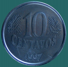 BRAZILIA KM#633 10 Centavos 1997 foto