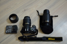 Aparat foto DSLR Nikon D3100, 14.2MP + Obiectiv 18-55mm VR + Obiectiv 55-200mm VR foto