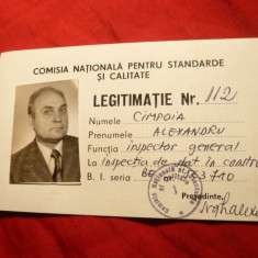 Legitimatie - Comisia Nationala pt. Standarde -Constructii 1990
