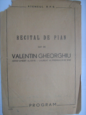 Program Filarmonica Romana - Recital la pian Valentin Gheorghiu foto