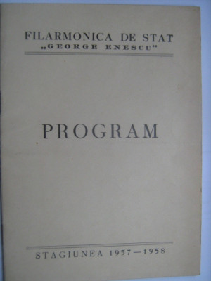 Program Filarmonica Romana de Stat -recital de pian Maria Fotino (11 octombrie 1957) / si bilet foto