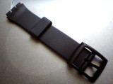 Curea swatch de 17mm latime, neagra, din plastic.