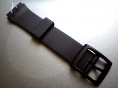 curea swatch de 17mm latime, neagra, din plastic. foto