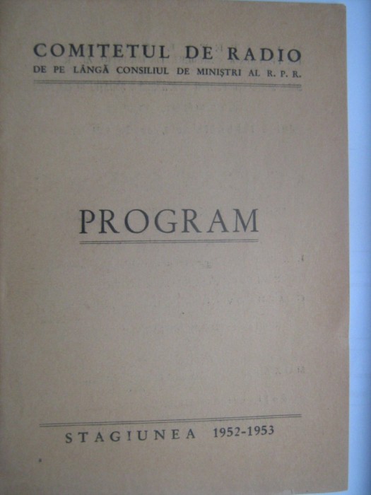 Program Filarmonica Romana de Stat - concert simfonic, dirijor Constantin Bobescu (8 ianuarie 1953) / si bilet