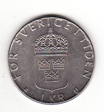 Suedia 1 coroana 1979, Carl XVI Gustaf - KM# 852 foto
