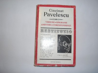 CINCINAT PAVELESCU - VERSURI \ EPIGRAME \ AMINTIRI \ CORESPONDENTA,rf1/3 foto