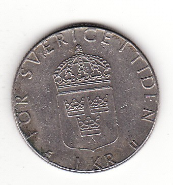 Suedia 1 coroana 1982, Carl XVI Gustaf - KM# 852a foto
