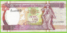 Malta bancnota 2 LIRI ND (1994) cotatie ridicata foto