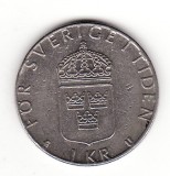 Suedia 1 coroana 1980, Carl XVI Gustaf - KM# 852