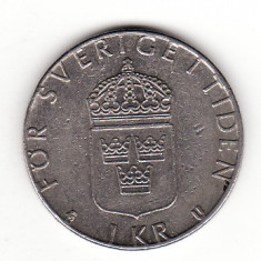 Suedia 1 coroana 1980, Carl XVI Gustaf - KM# 852