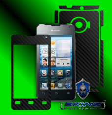 Huawei Ascend Y300 - Folie Carbon SKINZ kit full body,Protectie totala telefon profesionala,ecran,spate,carcasa,husa tip skin foto