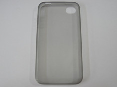 Husa silicon cauciucat gri semitransparent ultraslim pentru telefon Apple iPhone 4/4S foto