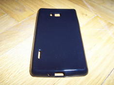 Husa silicon negru lucios pentru telefon LG Optimus L7 P700 foto