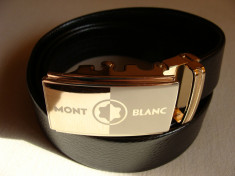 Curea MONT BLANC MB negru cu catarama automata eleganta foto