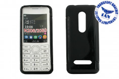 Husa Silicon Nokia 206 Negru (Fan Courier gratuit) foto