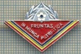 907 INSIGNA - FRUNTAS IN MUNCA PATRIOTICA-pionieri-anii&#039;80,cand mai aveau putin si le faceau din hartie,de atata economie disperata-starea ce se vede