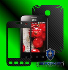 LG Optimus L3 II, 2 DUAL E435 - Folie Carbon SKINZ kit full body,Protectie totala telefon profesionala,ecran,spate,carcasa,husa tip skin foto