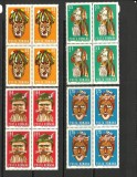 ROMANIA 1969 MASTI FOLCLORICE BLOC DE 4 MNH