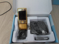 Nokia 6300 Gold Original, Noi Folie pe ecran si spate,Carcase originale,Classic Lux Auriu, Poze Relale! foto