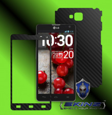 LG Optimus L9 II D605 - Folie Carbon SKINZ kit full body,Protectie totala telefon profesionala,ecran,spate,carcasa,husa tip skin foto