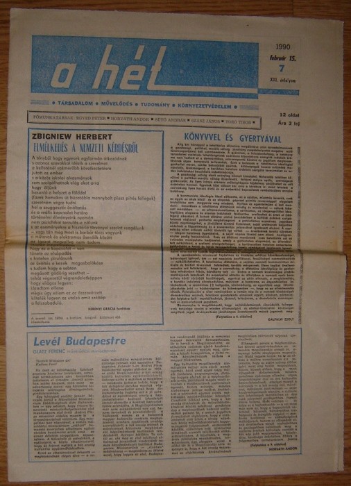 Ziar , A Het -15 Februarie 1990