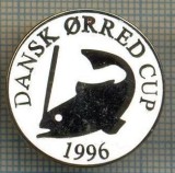 1021 INSIGNA PESCAR - DANSK ORRED CUP 1996 -NORVEGIA ? -starea ce se vede.