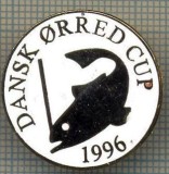 1019 INSIGNA PESCAR - DANSK ORRED CUP 1996 -NORVEGIA ? -starea ce se vede.