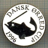 1020 INSIGNA PESCAR - DANSK ORRED CUP 1996 -NORVEGIA ? -starea ce se vede.