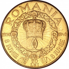 20 lei 1940 - Carol II - 6.5 grame aur - tip I (coroana mare) - gravor E.W. Becker - stare buna - rara - se vinde la pret de achizitie foto