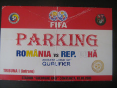 Romania - Republica Ceha (3 septembrie 2005) / permis parking foto
