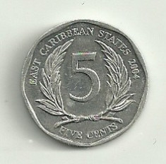 EAST CARIBBEAN STATES 5 CENTI CENTS 2004 [1] foto