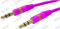 Cablu jack tata 3,5mm - jack, tata 3,5mm, violet, 1m - 127764 foto