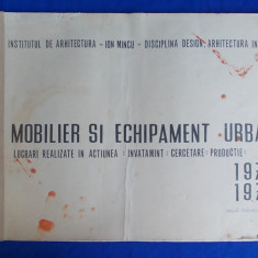 MOBILIER SI ECHIPAMENT URBAN - INST. DE ARHITECTURA ''ION MINCU''- 1974/1975