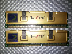 Kit 1GB DDR1,512MB x2,pc 3200,400Mhz,Radiator,Brand Twister,imprt Germania foto