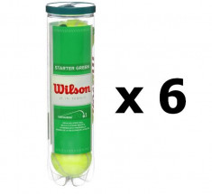 ARTICOLE TENIS ; 24 Mingi Tenis Wilson Starter Green - punct VERDE, 6 cutii (6 x 4 mingi), COD WS foto