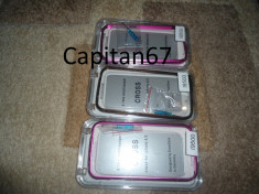 Bumper Aluminiu Samsung Galaxy S4 9500 Roz Si Maro foto