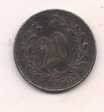 No(1) moneda-AUSTRIA -20 heller 1916 foto