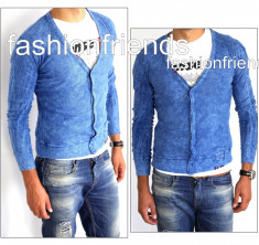 Cardigan Jacheta Bluza tip ZARA albastra - bluza slim fit - bluza fashion - bluza casual - CALITATE GARANTATA - cod produs: 2878 foto