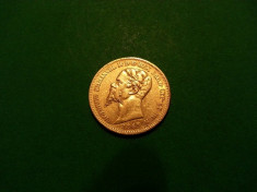 Moneda aur 20 lire 1859 Sardinia foto