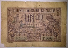 Bancnota - Regatul Romaniei - 1 Leu 21-12-1938 foto