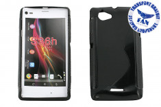 Husa Silicon Sony Xperia L Negru (Fan Courier gratuit) foto